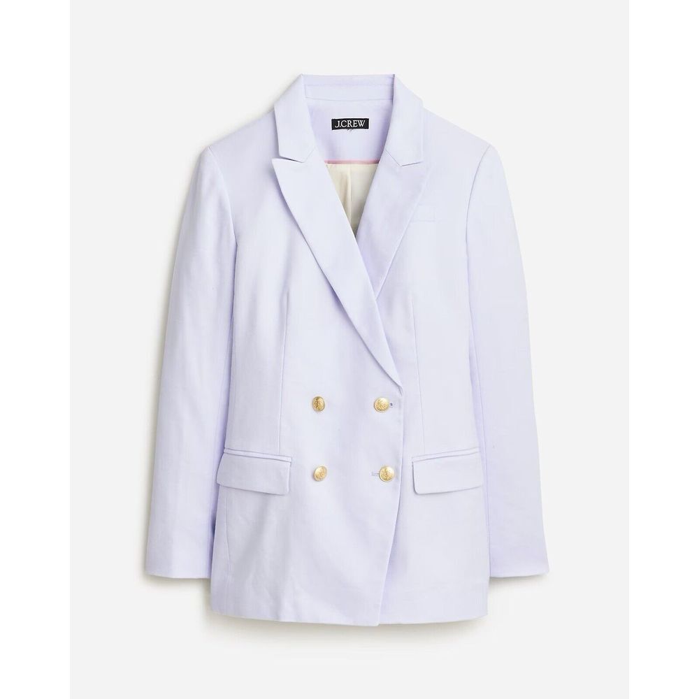 NWT 2024 J Crew Greta Blazer Stretch Linen Blend 18 PeriBreeze Blue Gold Button‎ - Picture 15 of 16